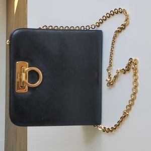 Ferragamo lambskin purse with gold chains.